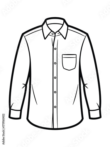 Classic long sleeve button down shirt vector illustration scalable eps icon style silhouette vector illustration white background