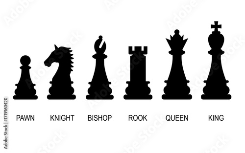 チェスの駒　シルエットセット