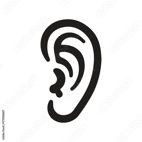 Music hearing icon perfect for concert brands and sound education centers