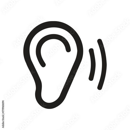 Gear ear icon perfect for tech companies developing hearing devices and solutions