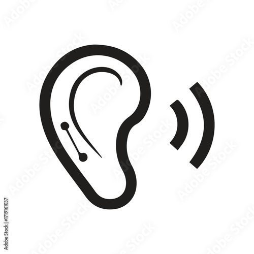 Communication ear logo representing listening skills and dialogue improvement