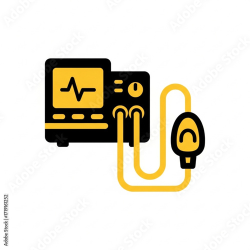 Vector art of medical monitor with vital signs