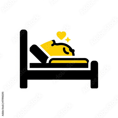 Illustration of a person sleeping peacefully in bed