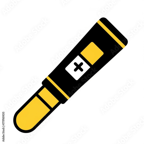 Vector art of digital pregnancy test with plus sign