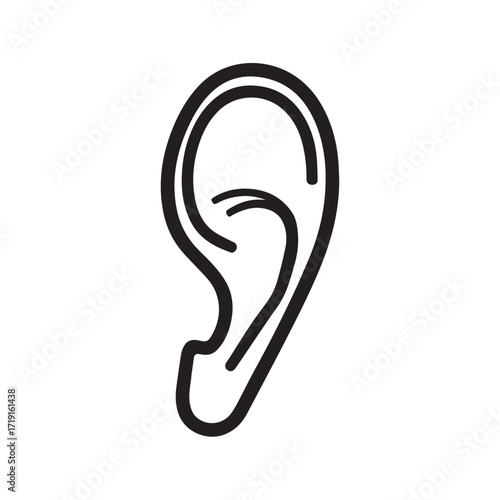 Inner ear icon perfect for meditation, sound therapy and mindfulness branding