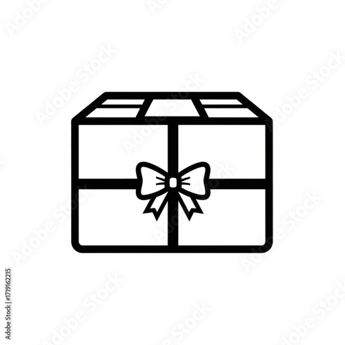 Vector art of gift box with ribbon and bow