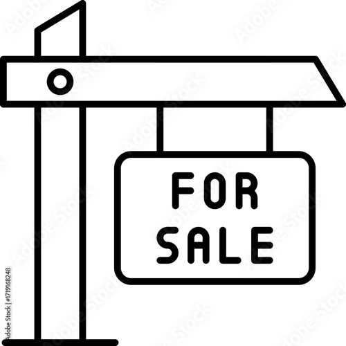 For Sale Sign Board Icon