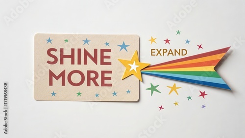 Colorful Inspirational Quote with Star and Rainbow Design