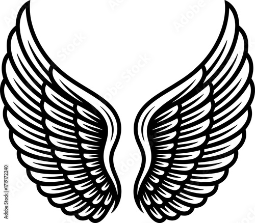 wings vector, Angel wings silhouette vector design