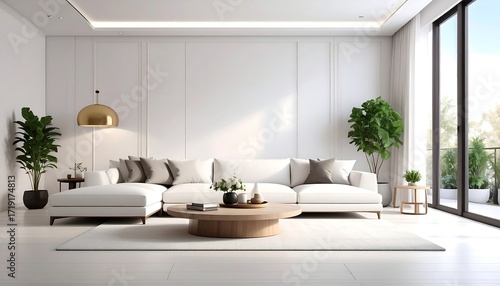 Modern white living room interior (1)
