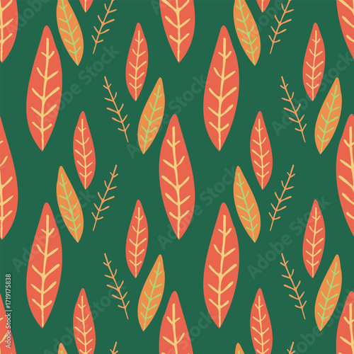 Seamless autumn foliage leaf pattern