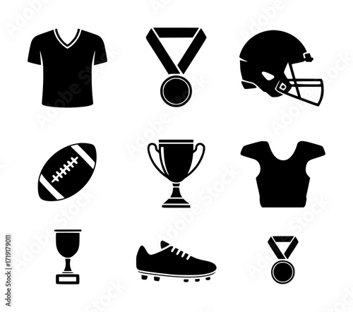 Collection of American Football and Sports Victory Icons