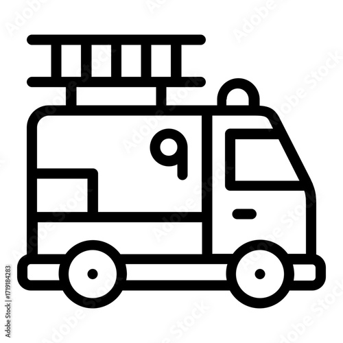 firetruck icon line