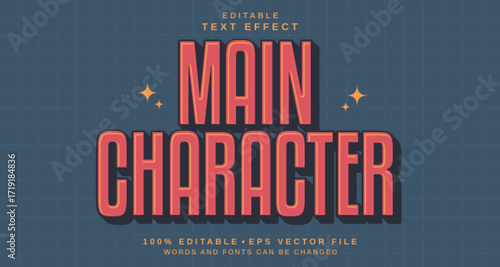 Editable text style effect - Main Character text style theme.