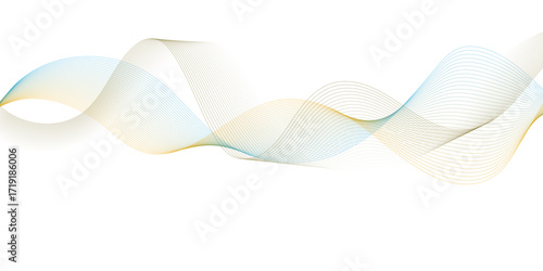 A minimalistic abstract background featuring flowing, wavy lines in black and light blue.
The lines curve gracefully across a clean white backdrop, forming soft wave-like patterns with a sense of moti