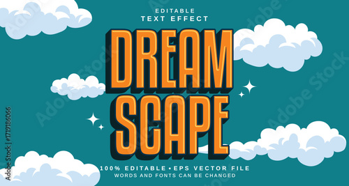 Editable text style effect - Dream Scape text style theme.