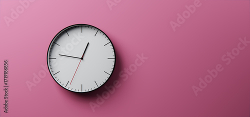 Minimalist 3D Clock Design on Simple Pink Background, Time Concept