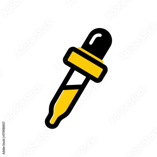Vector art of yellow eyedropper tool with black accents