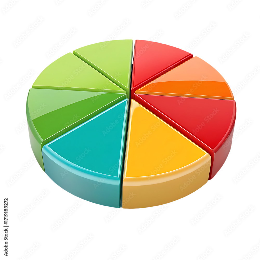 Obraz premium png Circular Chart of Colorful Segments transparent Background