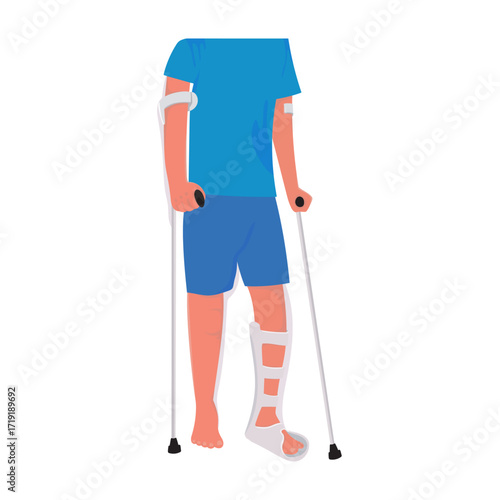 man with crutches