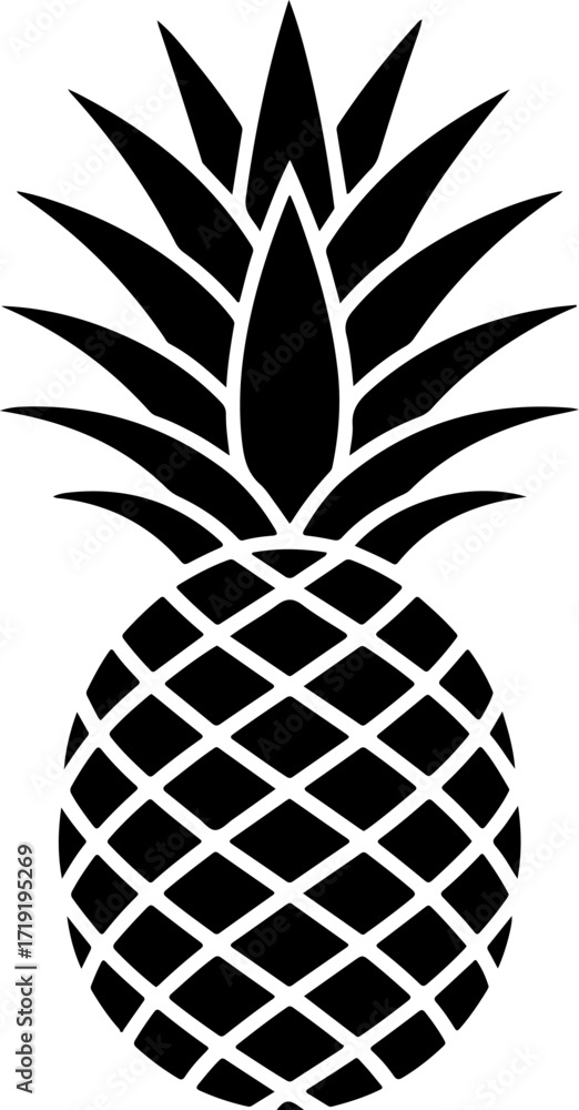 Obraz premium pineapple silhouette vector illustration