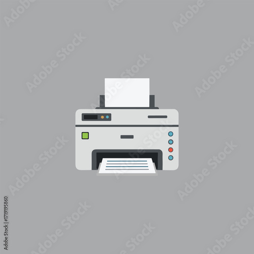 Vector Digital office printer that produces documents with paper feed and control panel