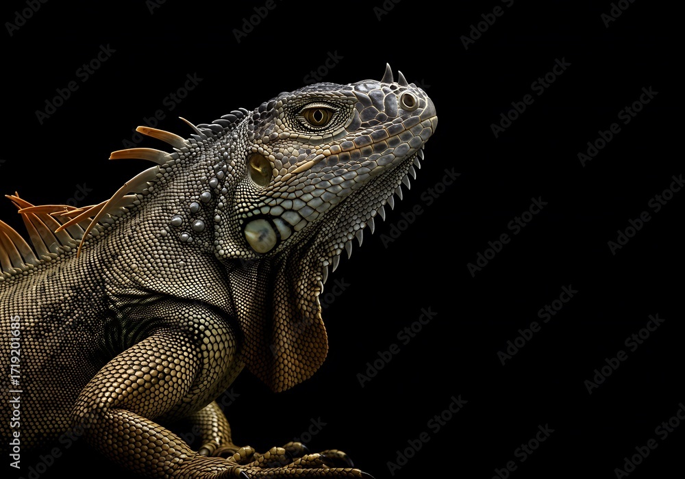 Fototapeta premium Closeup iguana profile