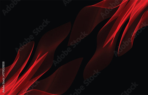 Red Abstract Waves Elegant Dark Background Texture for Design Projects vector