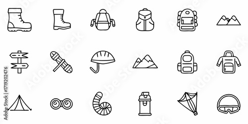 Camping and Hiking Icon Set