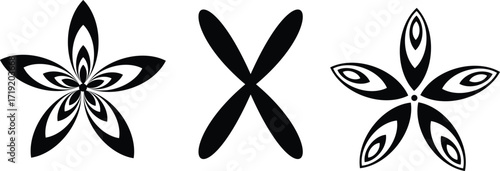 Abstract Graphic Design of a Split Dark Grey and Black Vertical Oval Shape with Subtle Shading