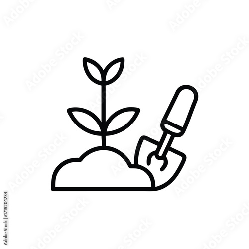 Garden Tools Icon, Planting Icon, Gardening Essentials Icon, Green Thumb Icon, Nature Care Icon