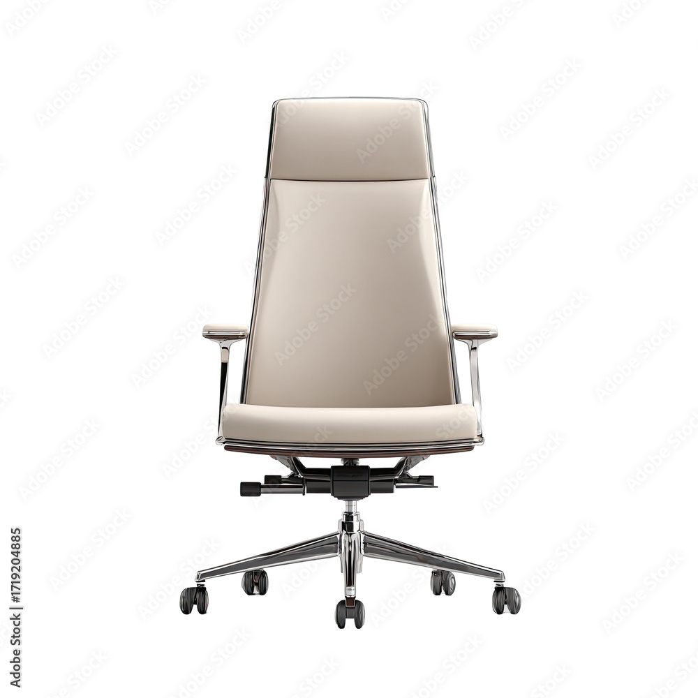 Fototapeta premium Light beige office chair, front view