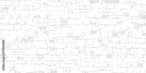 Modern white painted old brick Wall panoramic art