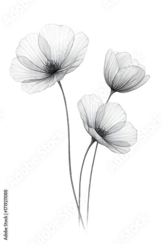 vector illustration of poppy flower