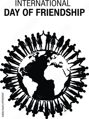 People unite around globe, celebrating global friendship and unity
