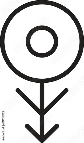 location, map, address icon. Symbol representing femininity and empowerment.