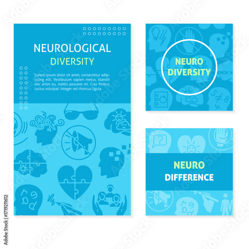 Neurological diversity banner templates with place for text