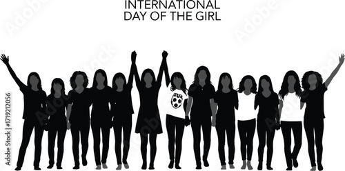 Diverse group of young women celebrating unity and empowerment