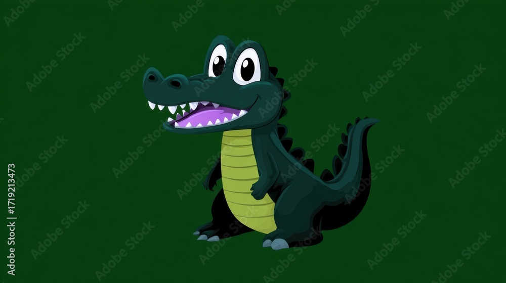 Fototapeta premium Joyful Cartoon Character with a Big Smile Radiating Happiness and Playfulness in a Colorful and Whimsical Illustration Capturing Pure Delight and Cheer