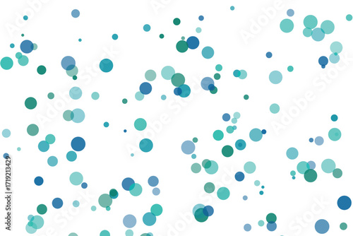 Minimalistic abstract background with overlapping circles in shades of blue and teal