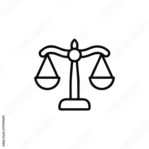 Justice Scale Icon, Law Symbol Icon, Fairness Icon, Legal Balance Icon, Court Judgment Icon