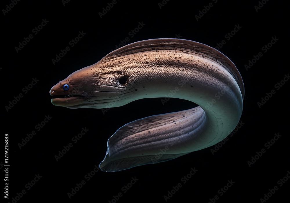 Fototapeta premium Eel isolated on black background