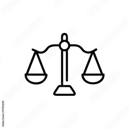 Justice Scale Icon, Law Symbol Icon, Fairness Icon, Legal Balance Icon, Court Judgment Icon