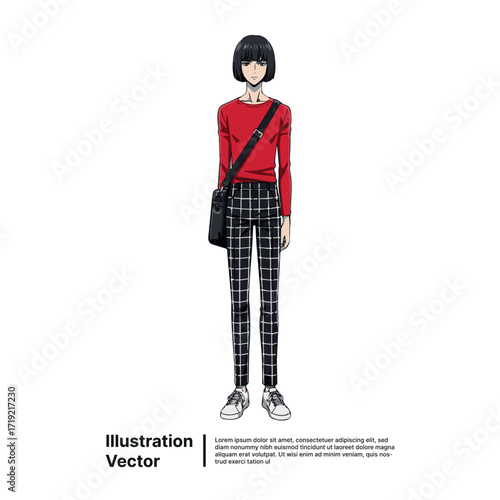 Young person showcasing a trendy, casual outfit, reflecting contemporary street style fashion
