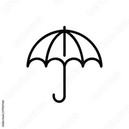 Umbrella Icon, Rain Protection Symbol, Weather Umbrella, Folded Umbrella Graphic, Open Umbrella Illustration