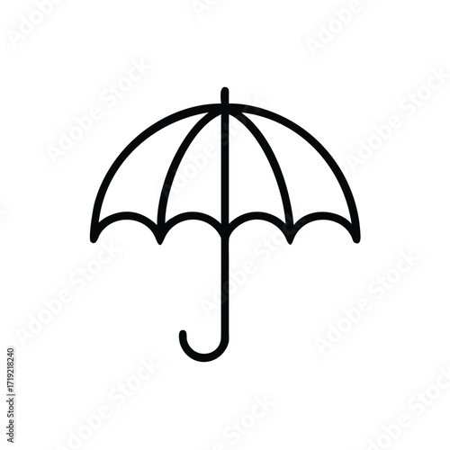Umbrella Icon, Rain Protection Symbol, Weather Umbrella, Folded Umbrella Graphic, Open Umbrella Illustration