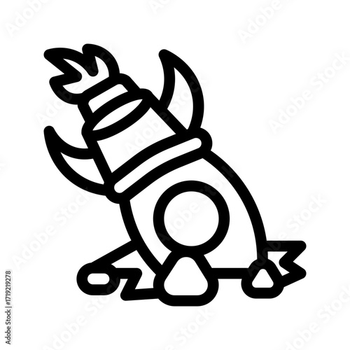 icon business crisis with style outline
