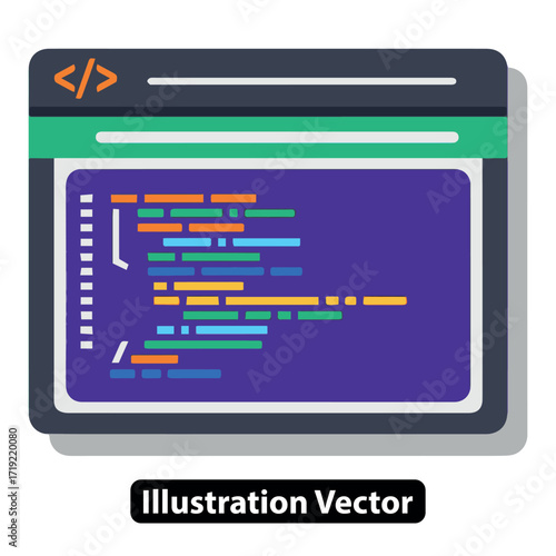 Programming code interface illustration Web development, coding, and software design concept
