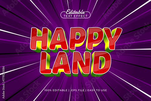 happy land editable text effect