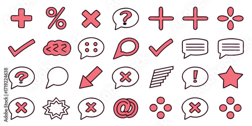 Collection of hand drawn mathematical and symbol icons